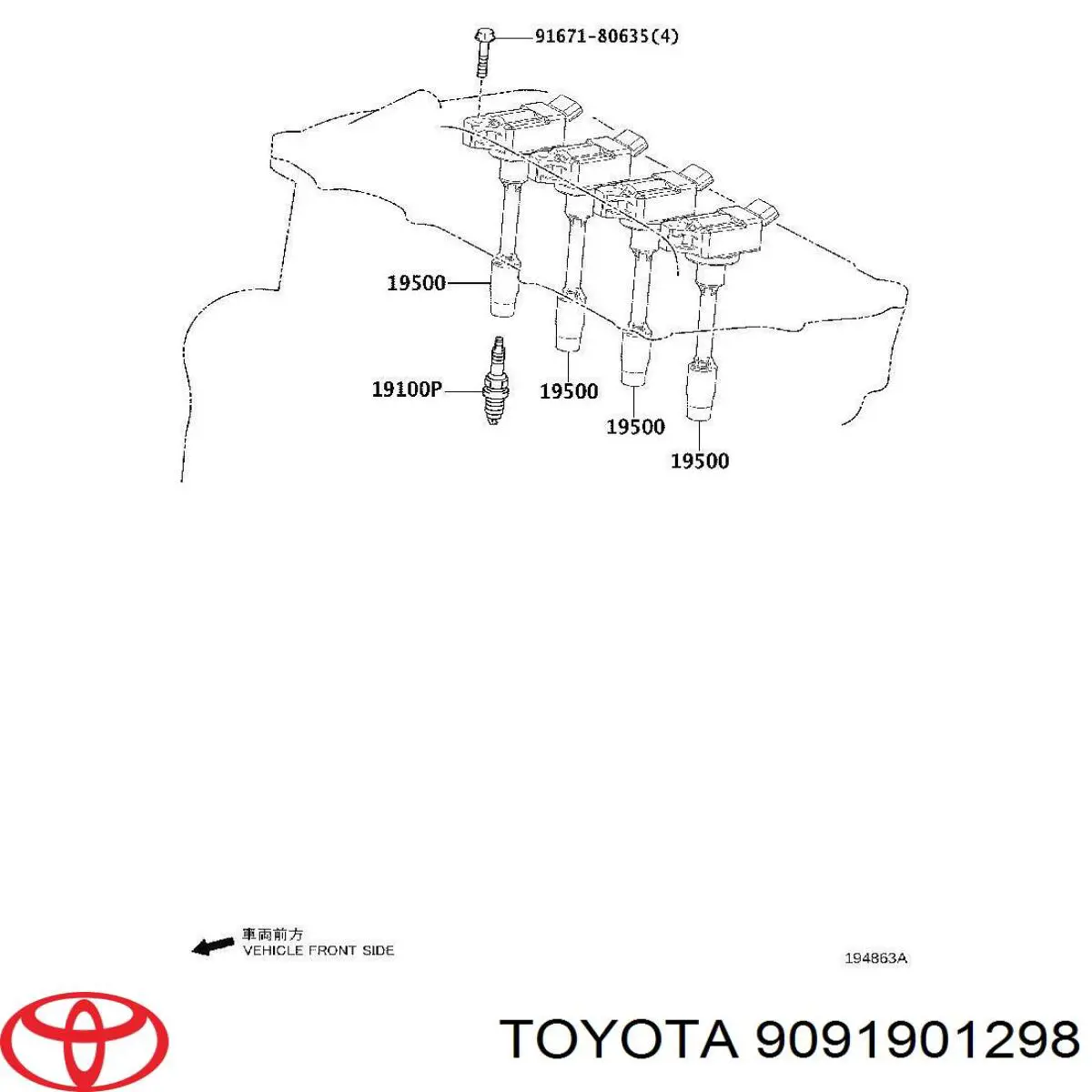 9091901298 Toyota bujía de encendido