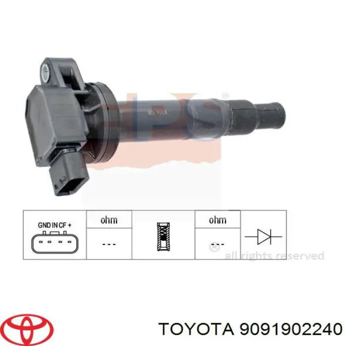 9091902240 Toyota bobina de encendido