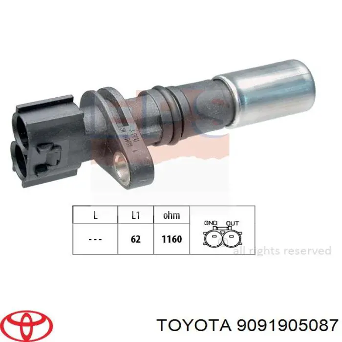 9091905087 Toyota sensor de posición del cigüeñal