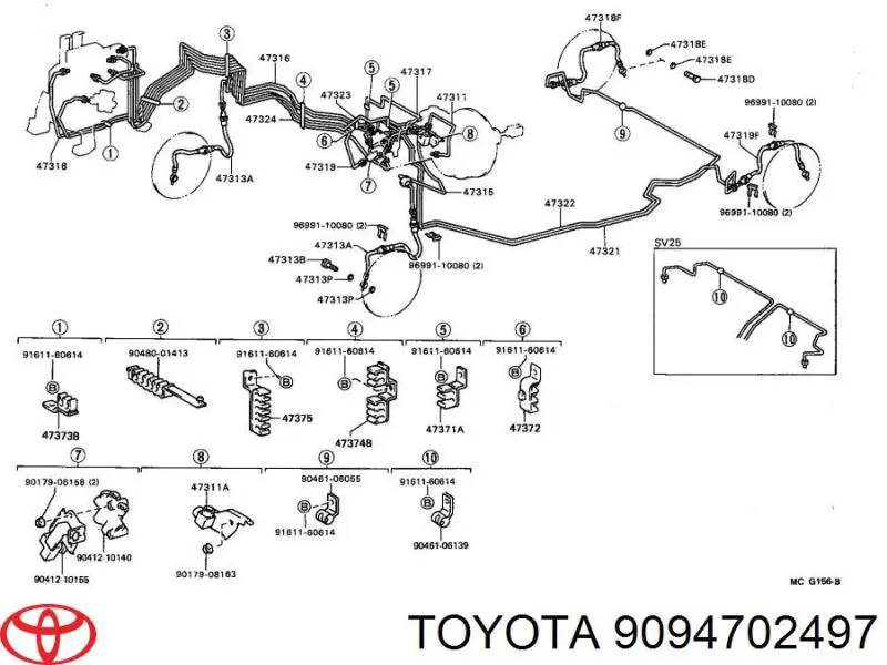  Tubo flexible de frenos trasero para Toyota Camry V2