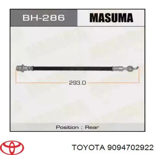 9094702922 Toyota tubo flexible de frenos trasero