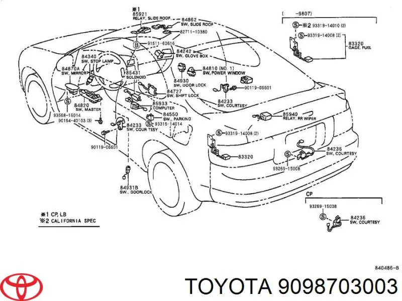  Relé, ventilador de habitáculo para Toyota 4 Runner N130