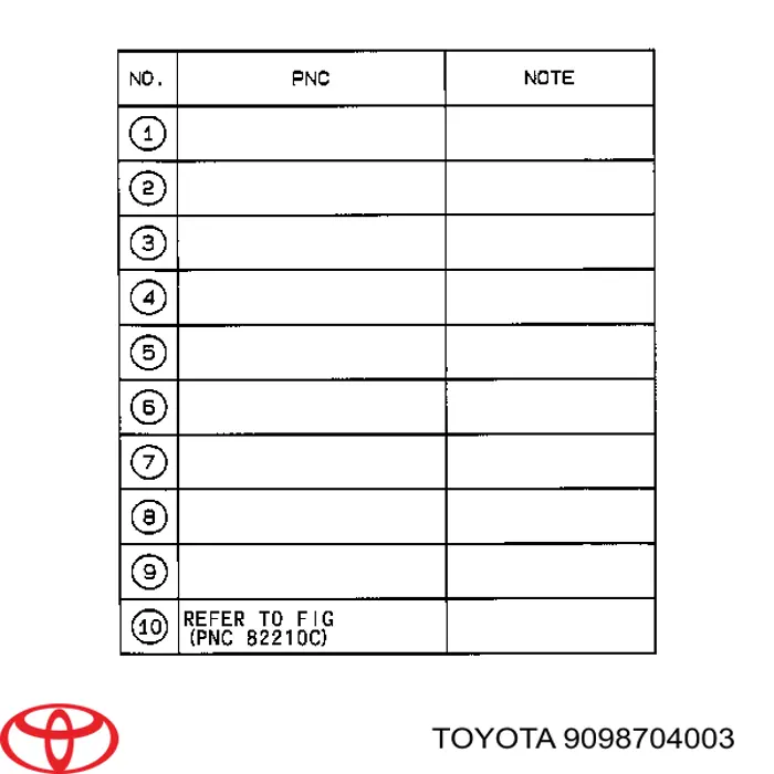 9098704003 Toyota 