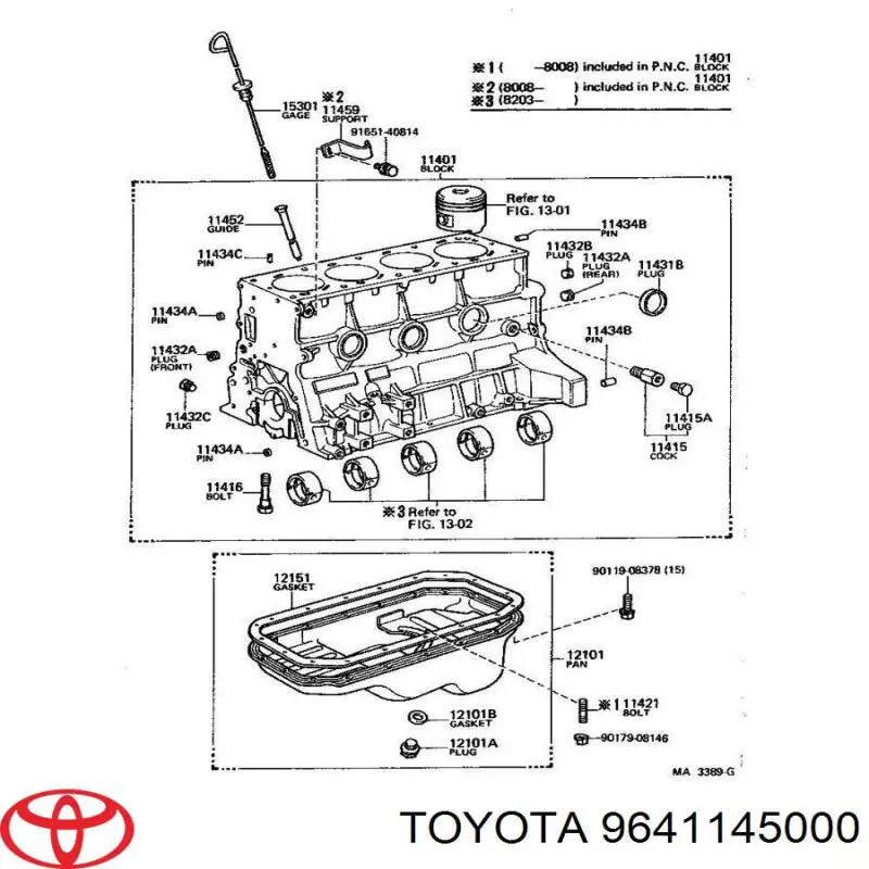 9641145000 Toyota tapón de culata