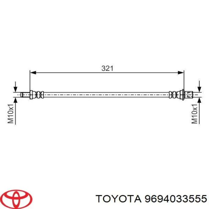 9694033555 Toyota tubo flexible de frenos trasero