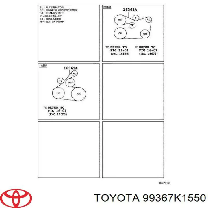 99367K1550 Toyota correa trapezoidal