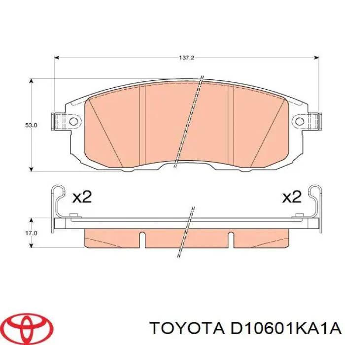 D10601KA1A Toyota pastillas de freno delanteras