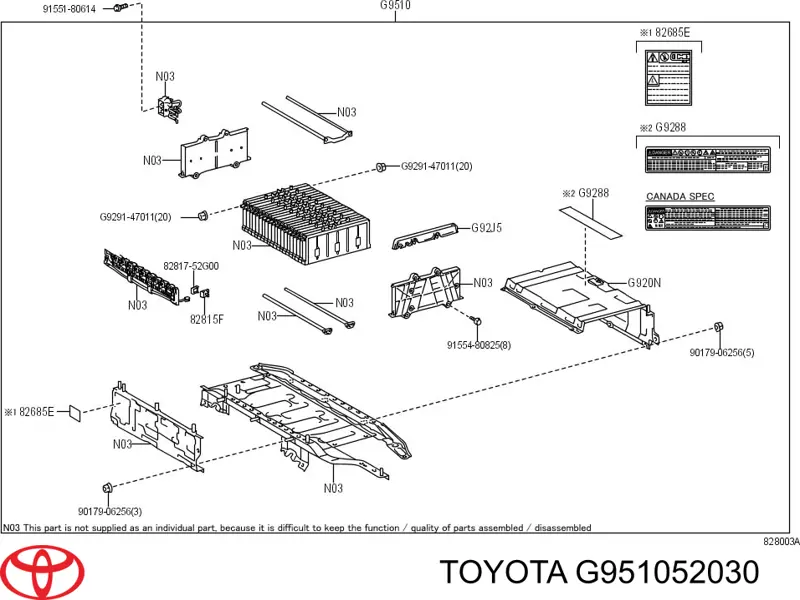 G951052031 Toyota módulo de batería para vehículos eléctricos