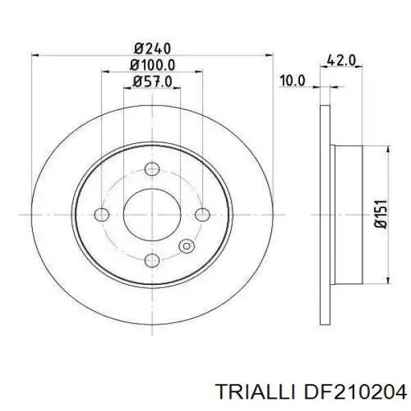 DF 210204 Trialli disco de freno trasero