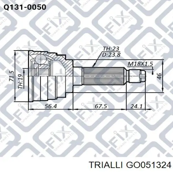 GO051324 Trialli junta homocinética exterior delantera