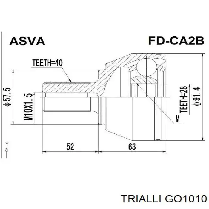 GO1010 Trialli junta homocinética exterior delantera