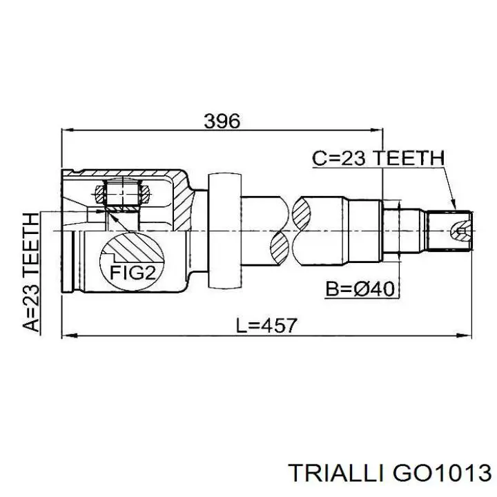 GO1013 Trialli junta homocinética interior delantera derecha