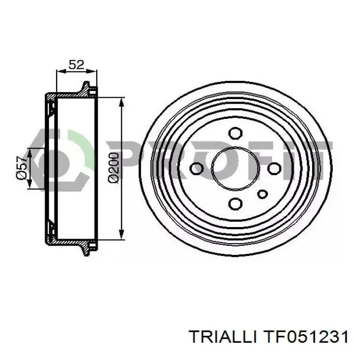 TF051231 Trialli freno de tambor trasero