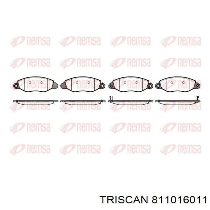 8110 16011 Triscan pastillas de freno delanteras