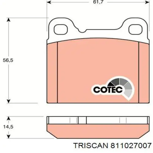 8110 27007 Triscan pastillas de freno traseras