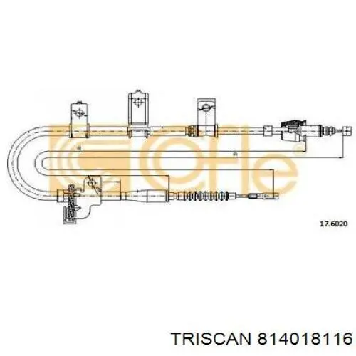  Cable de freno de mano trasero derecho para KIA Picanto BA