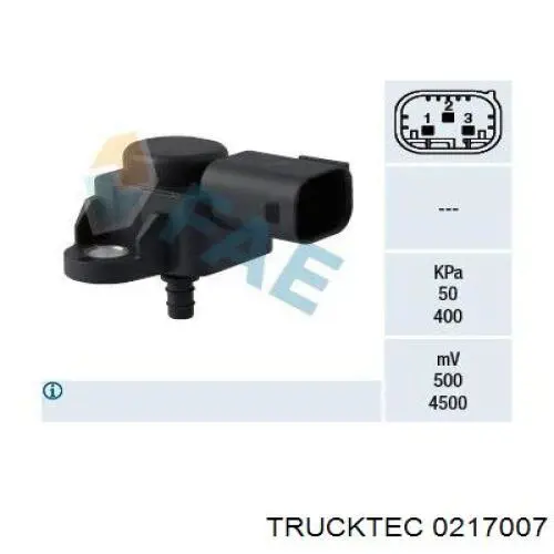 02.17.007 Trucktec sensor de presion del colector de admision