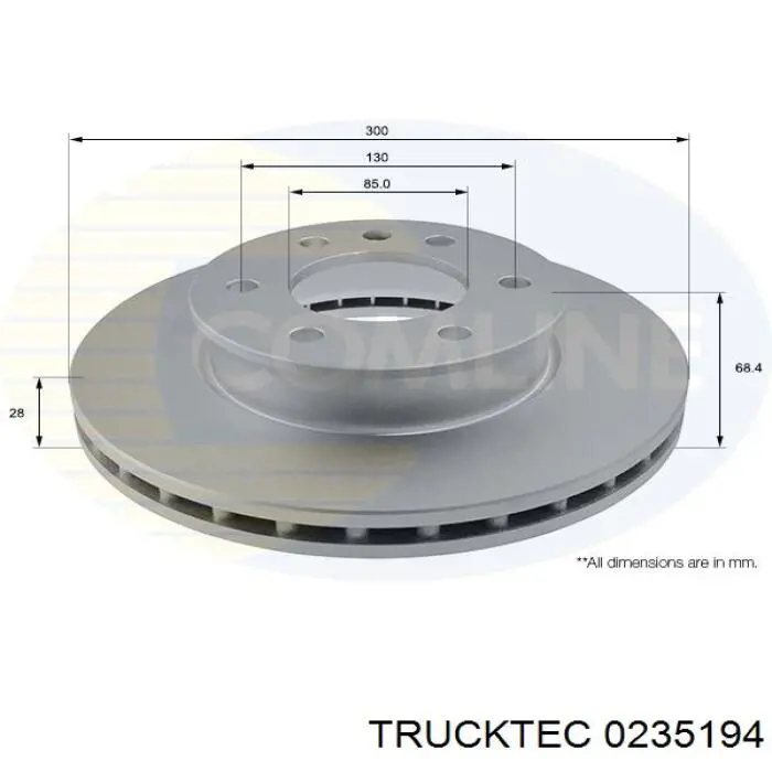 02.35.194 Trucktec freno de disco delantero