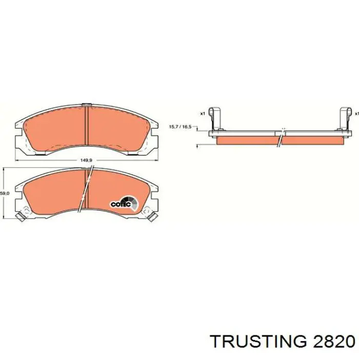 282.0 Trusting pastillas de freno delanteras