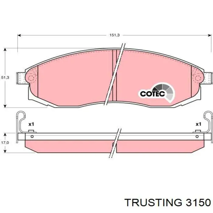 315.0 Trusting pastillas de freno delanteras