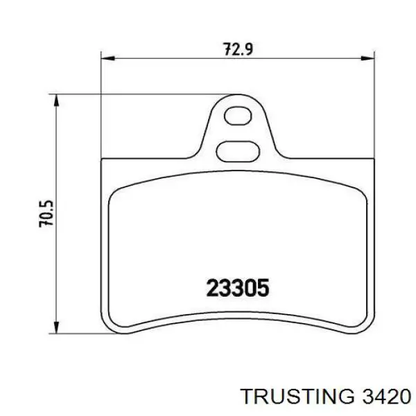 342.0 Trusting pastillas de freno traseras