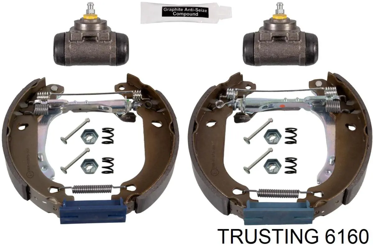 616.0 Trusting juego de zapatas de frenos de tambor, con cilindros, completo