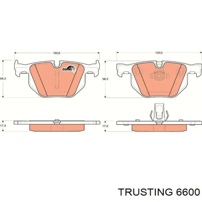 660.0 Trusting pastillas de freno traseras