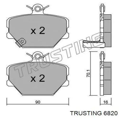 682.0 Trusting pastillas de freno traseras