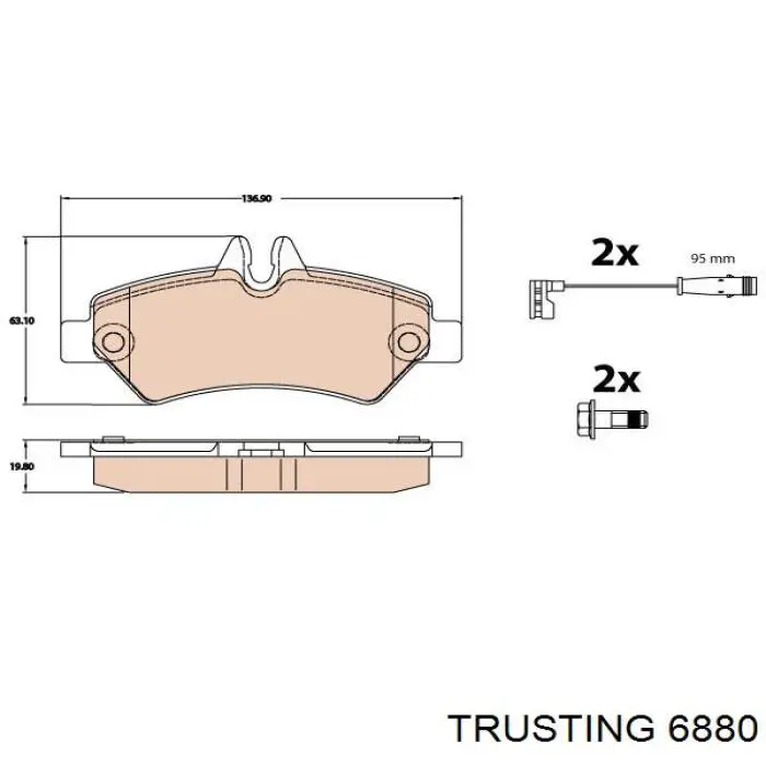 688.0 Trusting pastillas de freno traseras