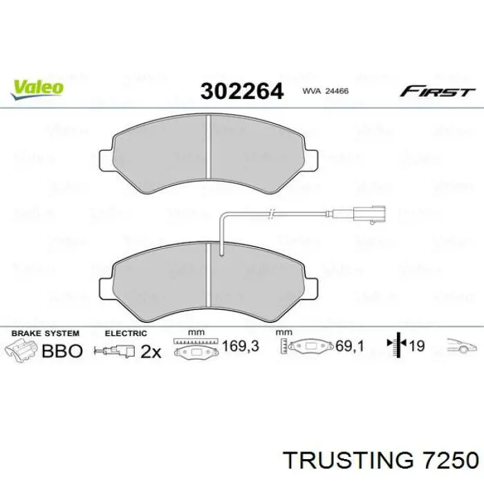 725.0 Trusting pastillas de freno delanteras