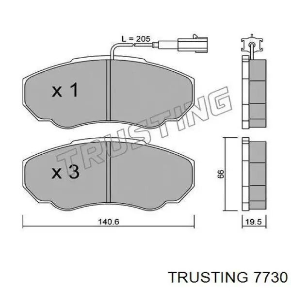 773.0 Trusting pastillas de freno delanteras