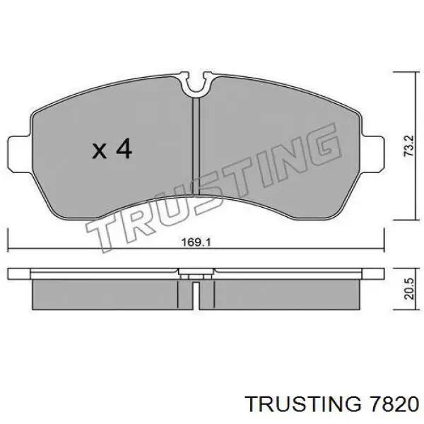 782.0 Trusting pastillas de freno delanteras