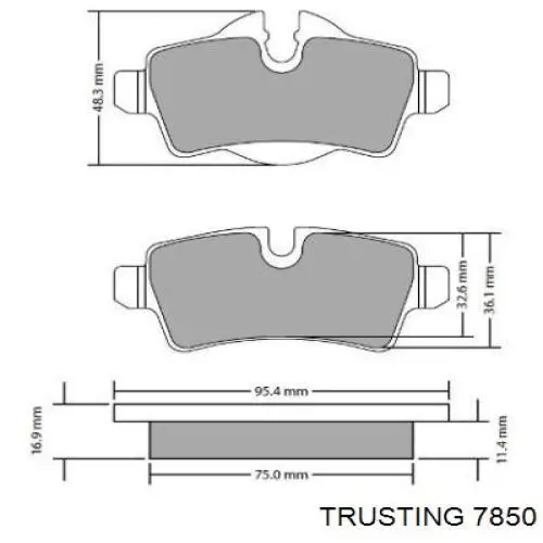 785.0 Trusting pastillas de freno traseras