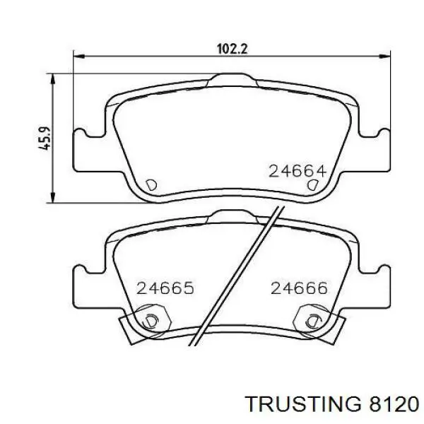 812.0 Trusting pastillas de freno traseras