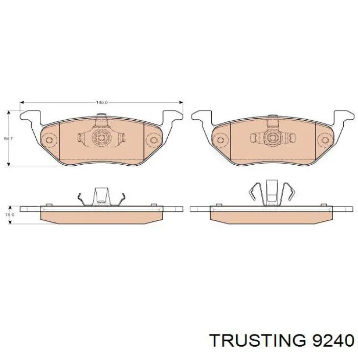 924.0 Trusting pastillas de freno traseras