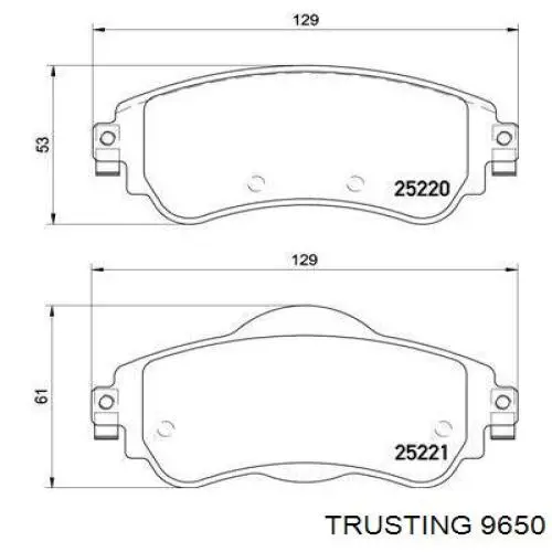 965.0 Trusting pastillas de freno delanteras