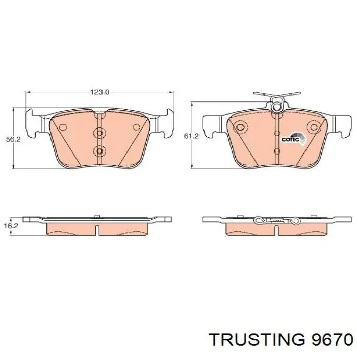 967.0 Trusting pastillas de freno traseras