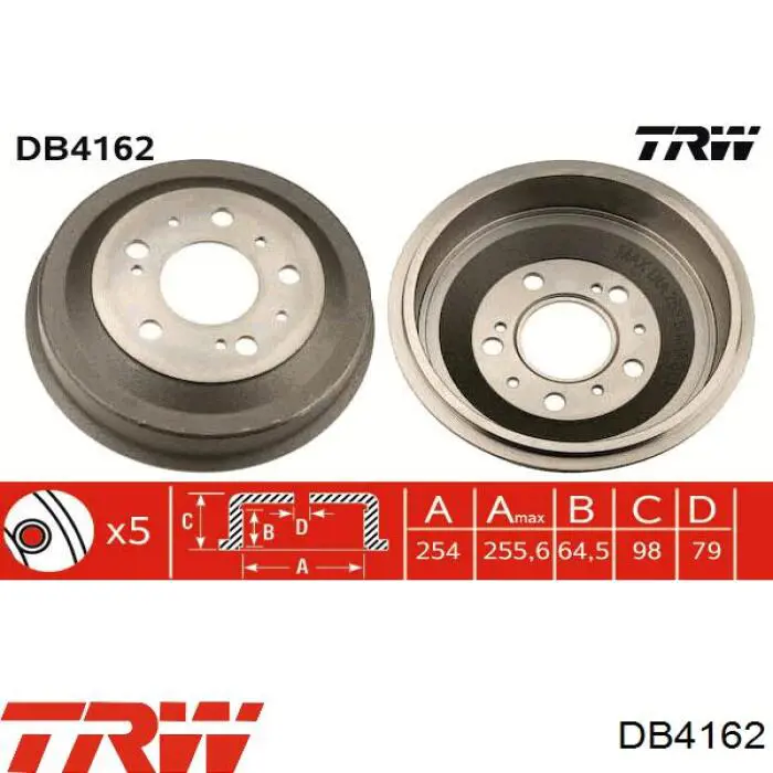 DB4162 TRW freno de tambor trasero