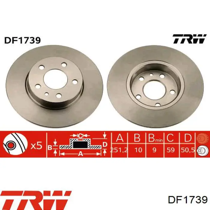  Disco de freno trasero para Alfa Romeo GT 937