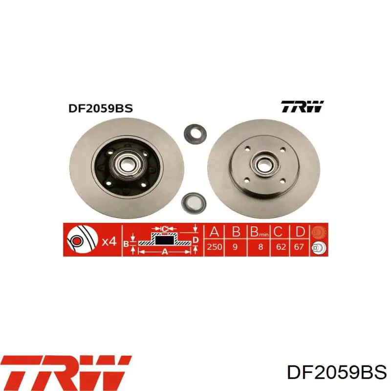  Disco de freno trasero para Peugeot 208 CA, CC