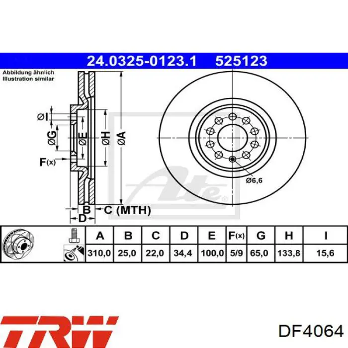 DI0900 Japan Parts freno de disco delantero