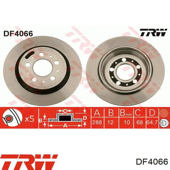  Disco de freno trasero para Volvo S80 1 