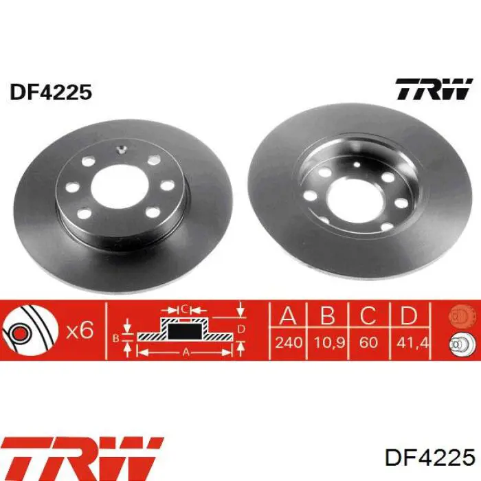 9195981 Opel freno de disco delantero