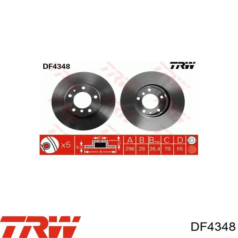 DF4348 TRW freno de disco delantero