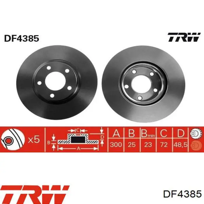 DF4385 TRW freno de disco delantero