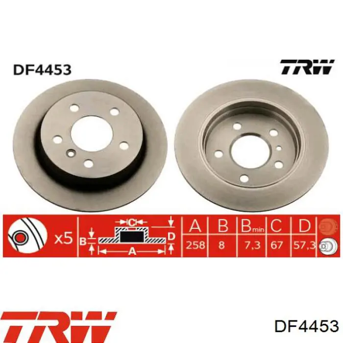  Disco de freno trasero para Mercedes B W245