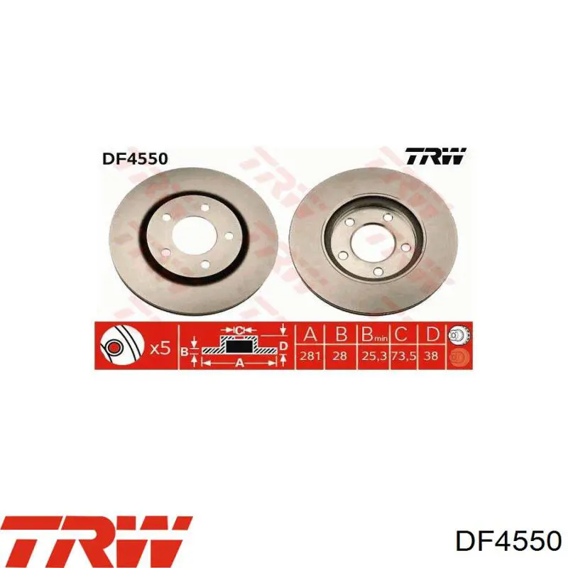 DF4550 TRW freno de disco delantero