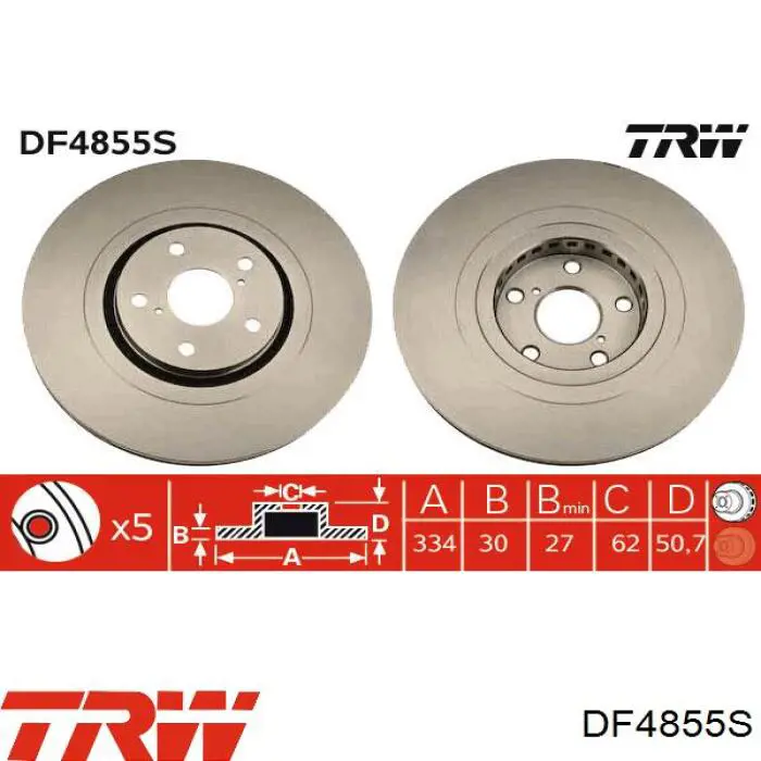 DF4855S TRW freno de disco delantero