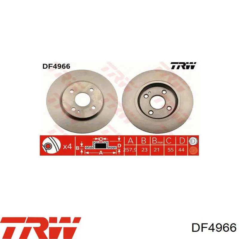 DF4966 TRW freno de disco delantero