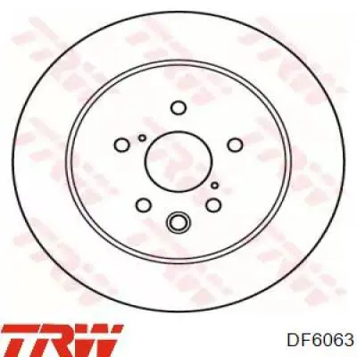 DF6063 TRW disco de freno trasero